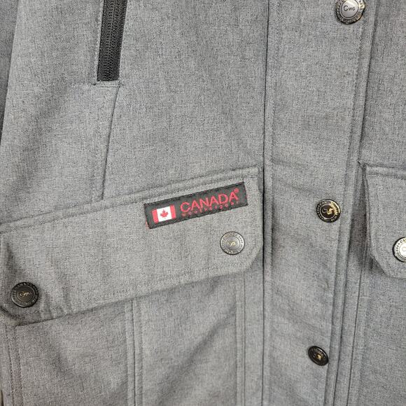 Canada Weather Gear Women's Jacket L Gray Faux Fur Hooded Softshell Anorak Zip - Picture 14 of 16